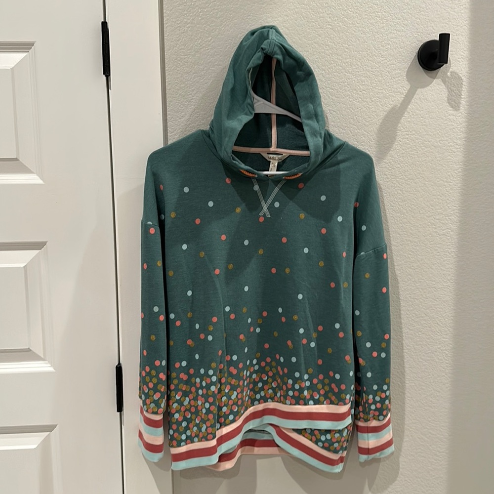 EUC Girls Matilda Jane Confetti Dot Hoodie Sweatshirt Size 14 Teen Tween Girls